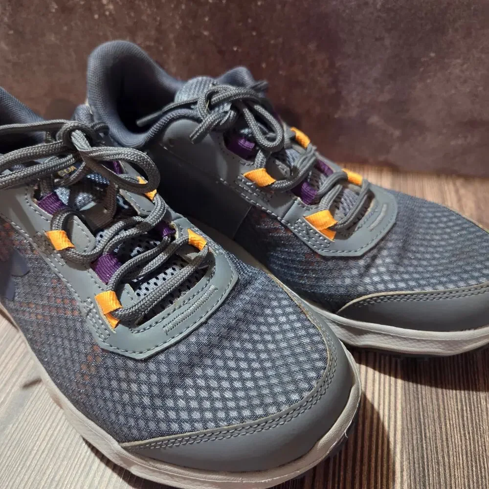 Under Armour Women's Running Shoes Gray Orange Size 8.5 Athletic Sneakers